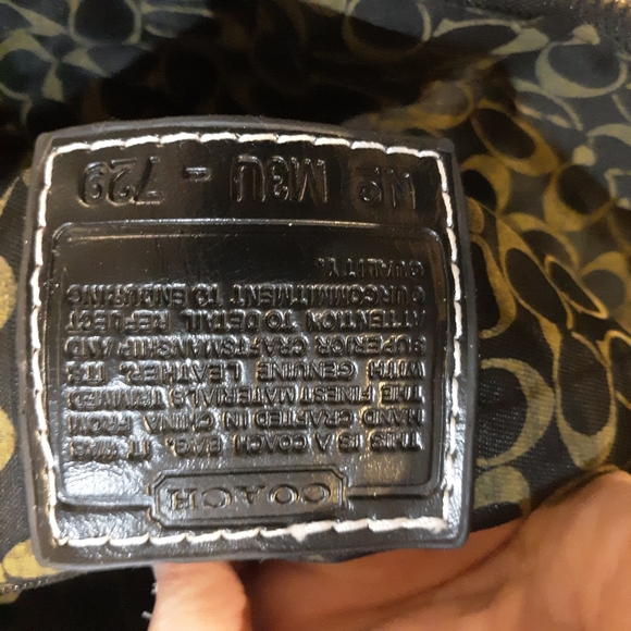 Coach Signature Black Canvas Leather Satchel Bag - Picture 7 of 9